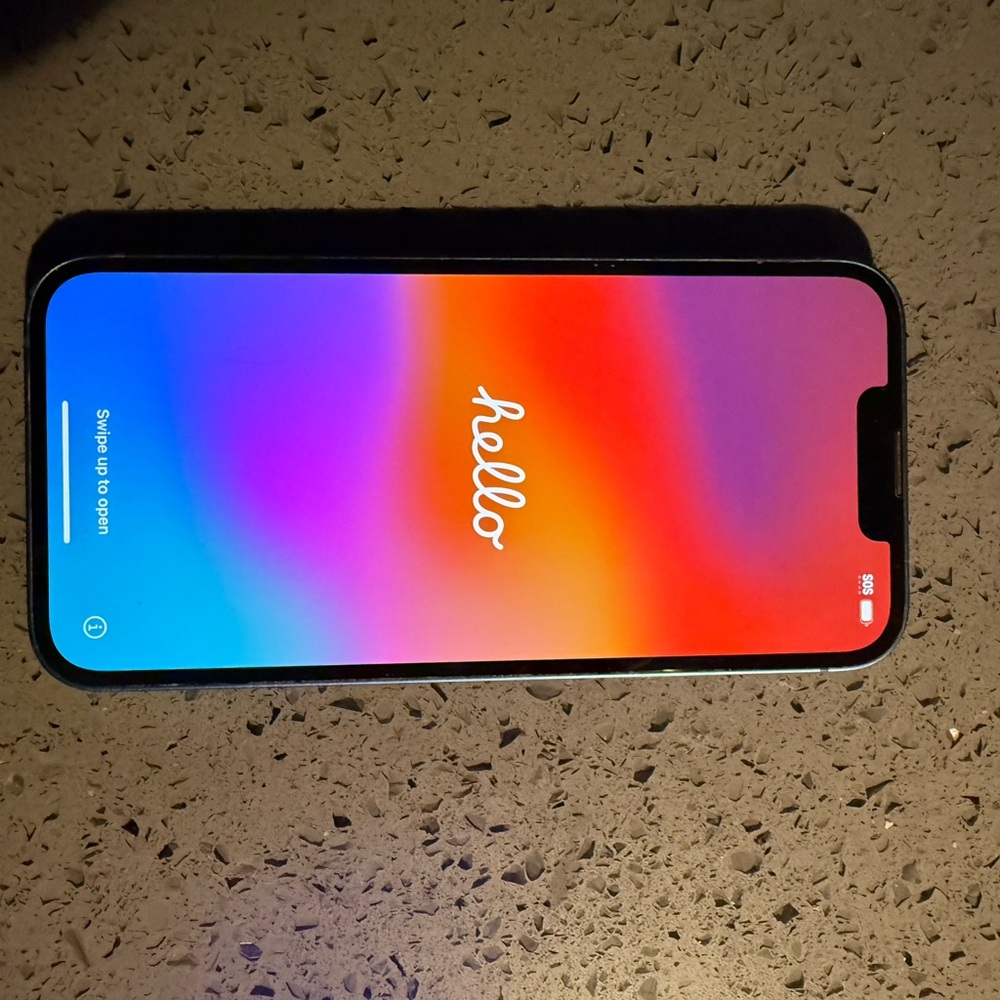 Blue iPhone 13 (128g storage). Unlocked!